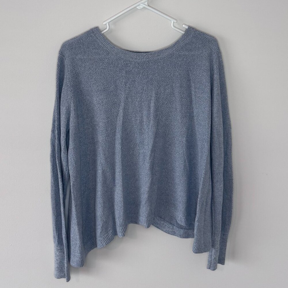 Banana Republic Open Back Sweater Top Women’s Large Blue | Lightweight Knit